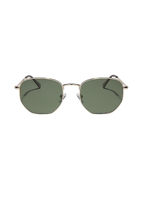 dime optics Roxbury Sunglasses in Metallic Gold.