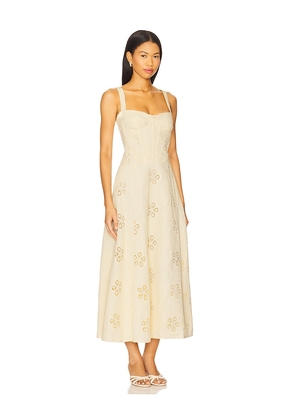 Bardot Lilah Corset Midi Dress in Lemon. Size 2. Also in 10.