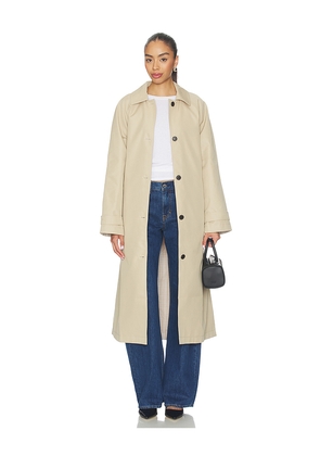 EAVES x Jasmine Tookes Lena Car Coat in Beige. Size L. Also in M, S, XL, XS, XXS.