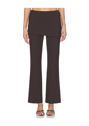 EAVES x Jasmine Tookes Dana Apron Pant in Brown. Size L. Also in M, S, XS, XXS.