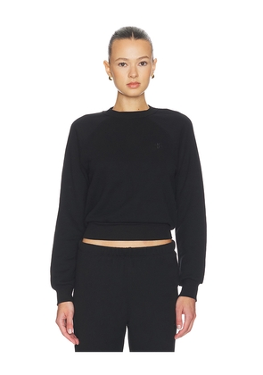 Eterne Shrunken Raglan Sweatshirt in Black. Size L. Also in M, S, XS.