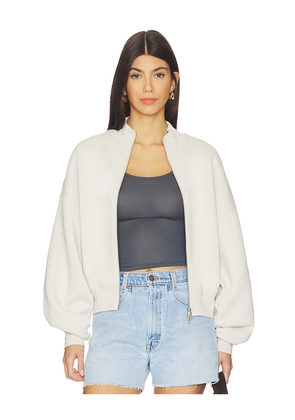 AGOLDE Jensen Zip Up Sweatshirt in Ivory. Size L. Also in M, S, XL, XS.