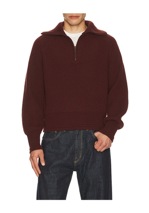 Entire Studios Blimp Quarter Zip Sweater in Burgundy. Size M/L. Also in XL, XS/S.