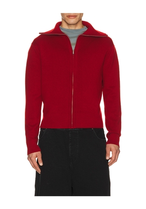 Entire Studios Knit Zip Up Jacket in Red. Size L. Also in M, XL/1X.
