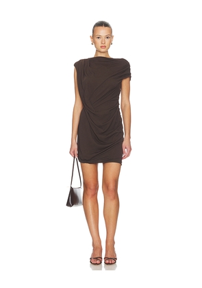 Entire Studios Twist Mini Dress in Brown. Size M. Also in S, XS, XXS.