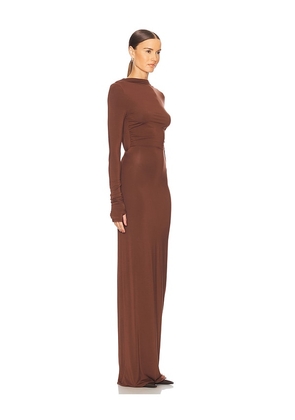 Helsa Jersey Backless Maxi Dress in Chocolate. Size M. Also in XL.