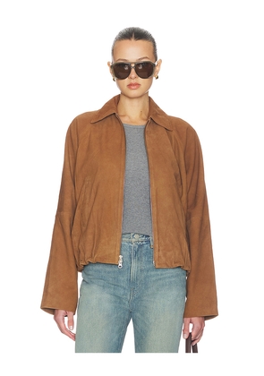 HERSKIND Ray Suede Jacket in Brown. Size 34. Also in 36, 38, 40.