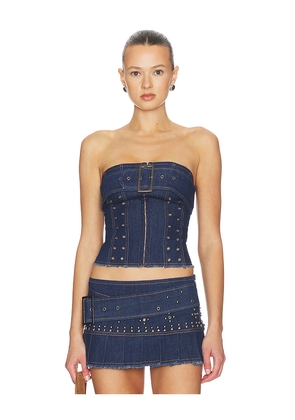 I.AM.GIA Mason Corset in Blue. Size L. Also in M, S, XL, XS, XXS.