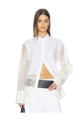 Helmut Lang Combo Long Sleeve Shirt in White. Size L. Also in M, S, XS.