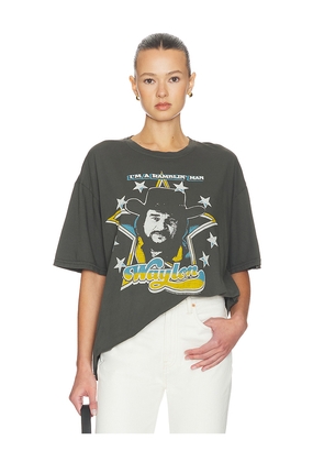 Junk Food Waylon I'M A Ramblin' Man Tee in Black. Size L/XL. Also in S/M.