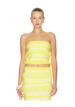 SIMKHAI Cairo Knit Tube Top in Yellow. Size L. Also in M, S, XS.