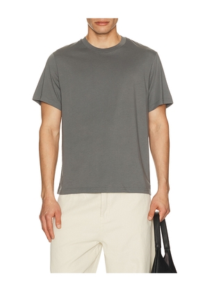 FRAME Short Sleeve Light Cotton Tee in Grey. Size L. Also in M, S, XL/1X, XXL/2X.