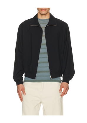 FRAME Wool Zip Blouson in Navy. Size L. Also in M, XL/1X.