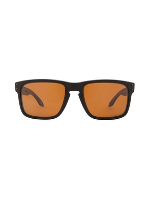 Oakley Holbrook Polarized Sunglasses in Brown in Matte Black.