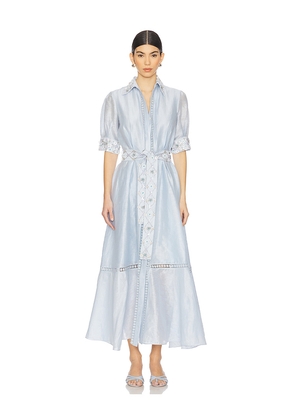 LA FUORI Serene Petale Shirt Dress in Baby Blue. Size M. Also in S.