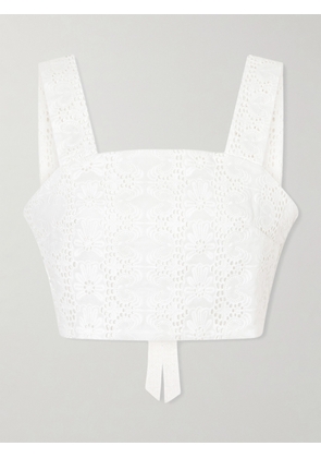 DESTREE - Lena Broderie Anglaise Cotton Top - White - x small,small,medium,large