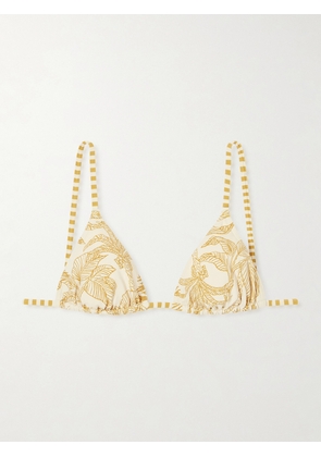 Eres - Voyage Hamac Printed Triangle Bikini Top - Yellow - FR 38,FR 40,FR 42,FR 44