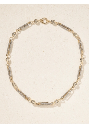 Lucy Delius - Double Diamond Stirrup Rhodium-plated 14-karat Gold Diamond Necklace - One size