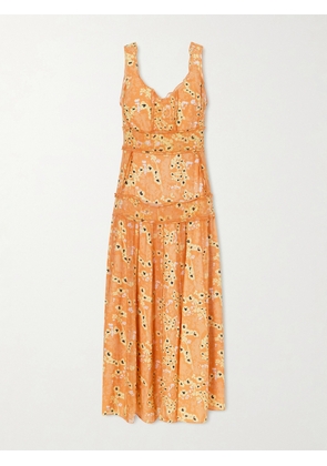 La Ligne - Panelled Printed Silk Maxi Dress - Orange - US0,US2,US4,US6,US8,US10,US12