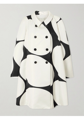 Dries Van Noten - Ripa Giant Egg Printed Satin Coat - Black - FR 34,FR 36,FR 38,FR 40,FR 42