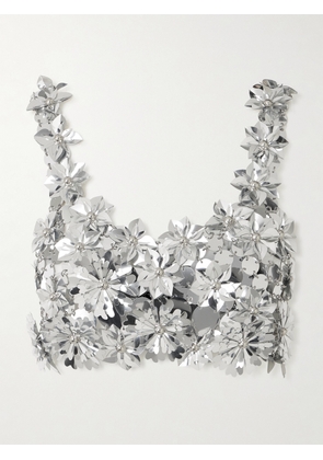 RABANNE - Cropped Embellished Chainmail Top - Silver - FR 34,FR 36,FR 38,FR 40