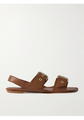 Jamie Haller - The Double Buckle Leather Sandals - Brown - IT35,IT36,IT37,IT38,IT39,IT40,IT41