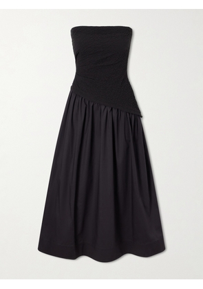 STAUD - Nia Cotton Midi Dress - Black - x small,small,medium,large,x large