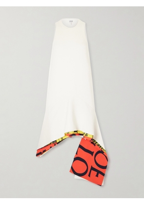 LOEWE - Asymmetrical Layered Woven Midi Dress - White - x small,small,medium,large