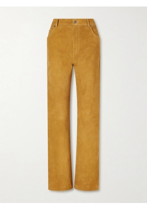 LOEWE - Suede High-rise Straight-leg Pants - Brown - FR 34,FR 36,FR 38,FR 40