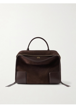 LOEWE - Amazona Leather-trimmed Suede Tote - Brown - One size