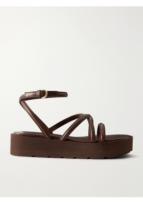 Gianvito Rossi - Leather Platform Sandals - Brown - IT36,IT36.5,IT37,IT37.5,IT38,IT38.5,IT39,IT39.5,IT40,IT40.5,IT41,IT41.5,IT42