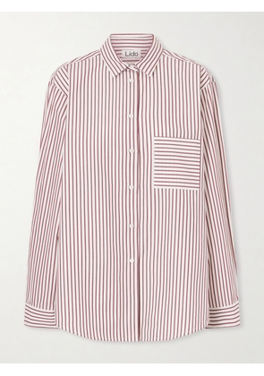 Lido - Striped Cotton-poplin Shirt - Red - x small,small,medium,large,x large