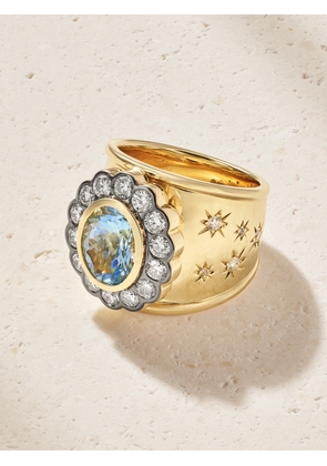 Marlo Laz - Alix Cigar 14-karat Gold, Aquamarine And Diamond Ring - Blue - 6