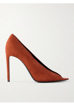 Valentino Garavani - Révélé Pvc-trimmed Suede Sandals - Orange - IT36,IT36.5,IT37,IT37.5,IT38,IT38.5,IT39,IT39.5,IT40,IT40.5,IT41