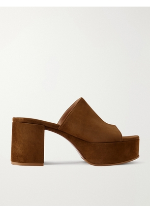 Gianvito Rossi - Suede Platform Mules - Brown - IT35,IT36,IT36.5,IT37,IT37.5,IT38,IT38.5,IT39,IT39.5,IT40,IT40.5,IT41,IT41.5,IT42