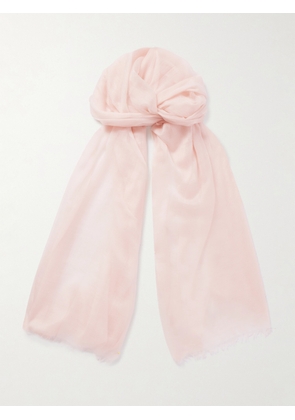 Arch4 - Fringed Cashmere Scarf - Pink - One size