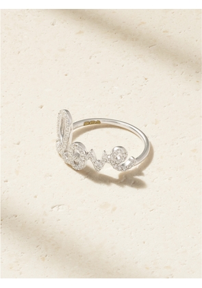 Sydney Evan - Love Script 14-karat White Gold Diamond Ring - 6 1/2
