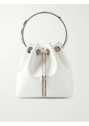 Jimmy Choo - Bon Bon Crystal-embellished Satin Bucket Bag - Ivory - One size