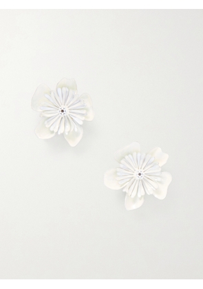 Chloé - Oversized Resin Clip Earrings - White - One size