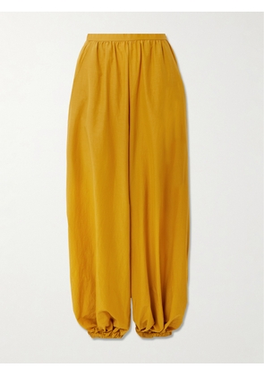 Jamie Haller - The Balloon Cotton And Silk-blend Tapered Pants - Yellow - x small,small,medium,large
