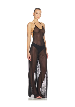 Norma Kamali Fara Slip Jumpsuit in Black. Size L. Also in M, S, XL, XS.