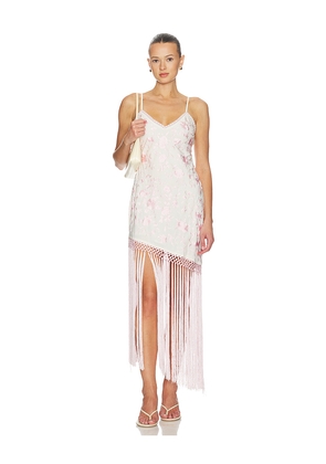 LoveShackFancy Evalette Dress in White,Pink. Size 0. Also in 10, 12, 2, 4, 6, 8.