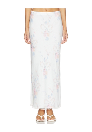 LoveShackFancy Kalo Skirt in White,Pink. Size L. Also in M, S, XL, XS, XXS.