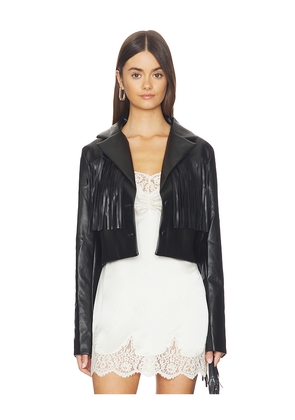 MORE TO COME Viola Faux Leather Jacket in Black. Size L. Also in M, S, XL, XS, XXS.