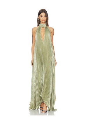 L'IDEE Opera Gown in Sage. Size 10/M. Also in 12/L, 14/XL, 6/XS, 8/S.