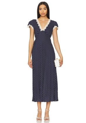 RIXO Clarice Dress in Navy. Size M. Also in L, S, XL, XS, XXS.