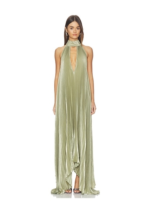 L'IDEE Opera Gown in Sage. Size 10/M. Also in 6/XS, 8/S, 12/L.