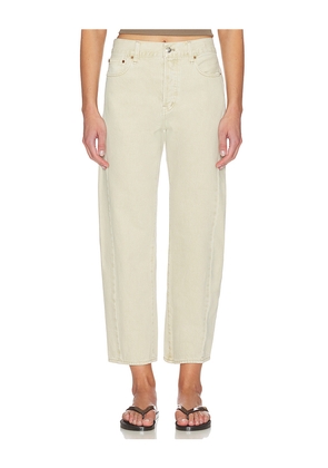 Madewell Pieced Barrel Jeans in Tan. Size 23. Also in 24, 25, 26, 27, 28, 29, 30, 31, 32.