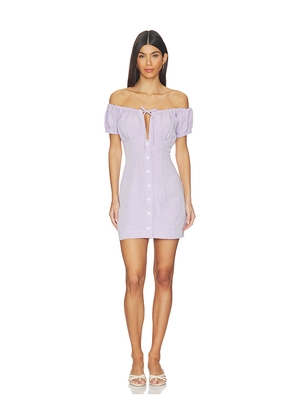 MATTHEW BRUCH Bubble Tie Mini Dress in Lavender. Size 0. Also in 2, 4, 6, 8.