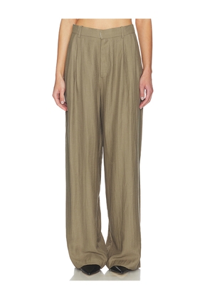 Mother of All Hedi Mid Waist Tailored Linen Pant in Olive. Size M. Also in S, XS.